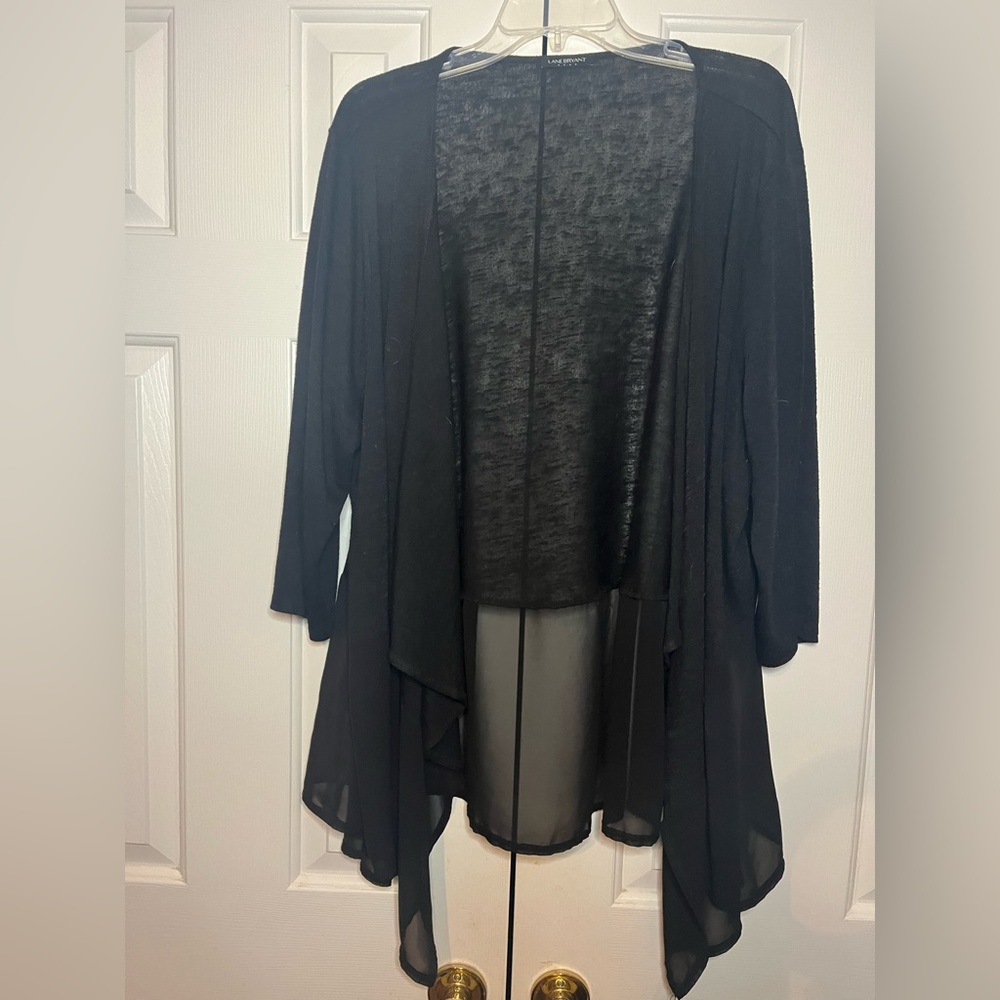 Lane Bryant Sheer Hem 3/4 Sleeve Cardigan